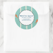 Sticker Rond Oiseaux oranges rétro sur les bouleaux (Sac)