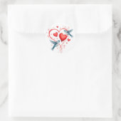 Sticker Rond Oiseaux pour la Saint-Valentin (Sac)