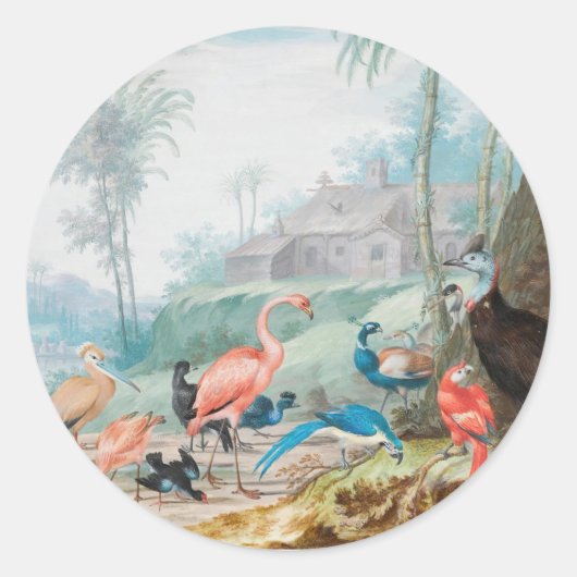 Sticker Rond Oiseaux Royaux (Devant)