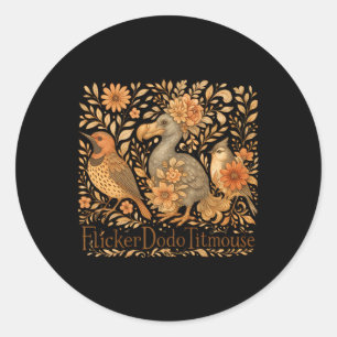 Sticker Rond Oiseaux subtils Flicker Dodo Titmouse Trump résist