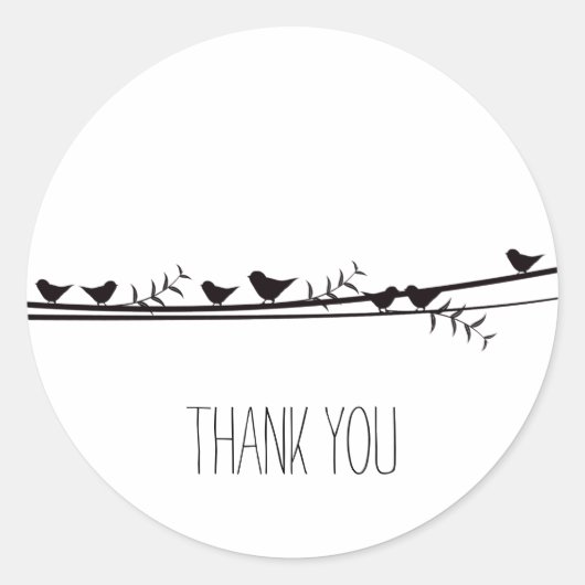 Sticker Rond Oiseaux sur le Merci de la vigne (Devant)