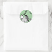 Sticker Rond Oiseaux Vintage (Sac)