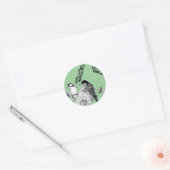 Sticker Rond Oiseaux Vintage (Enveloppe)
