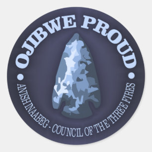Sticker Rond Ojibwe fier (pointe de flèche)