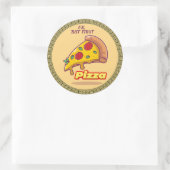 Sticker Rond "Ok, Mais First PIZZA - Fun Foody Round (Sac)