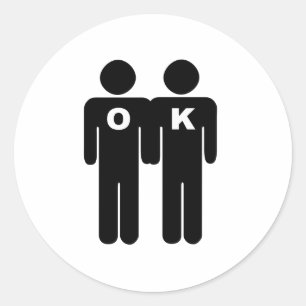 STICKER ROND OK POUR ÊTRE GAY