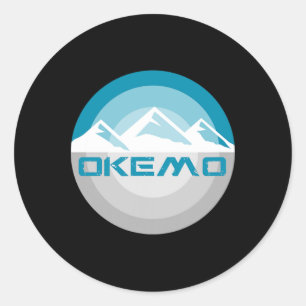 Sticker Rond Okemo Mountain Vermont Retro Snowboard Vintage Ski