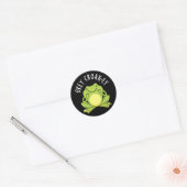 Sticker Rond Okey Croak ey Funny Frog Pun Dark BG (Enveloppe)