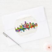 Sticker Rond Oklahoma City Oklahoma Skyline (Enveloppe)