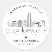 Sticker Rond Oklahoma City Skyline | Message de bienvenue du Ma (Devant)