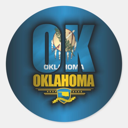 Sticker Rond Oklahoma (OK) (Devant)