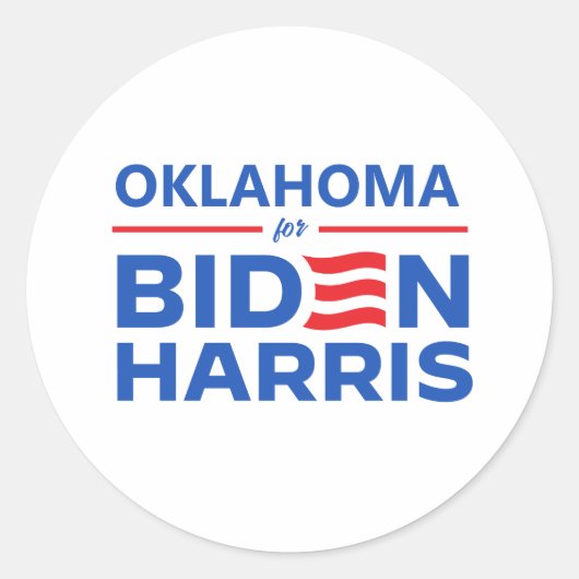 Sticker Rond Oklahoma pour Biden Harris (Devant)