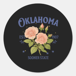 Sticker Rond Oklahoma State Voyageant Amoureux Voyage à Domicil