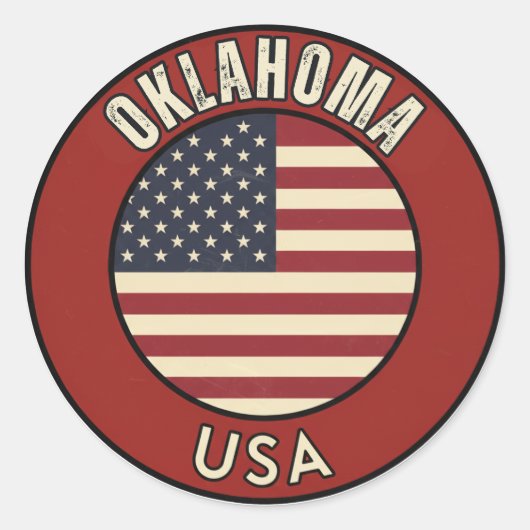 Sticker Rond Oklahoma United States of America (Devant)