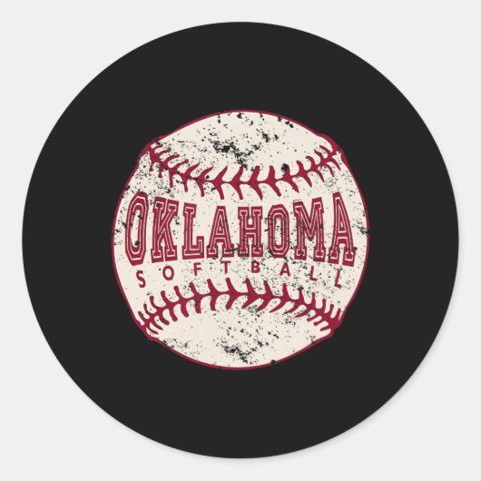 Sticker Rond Oklahoma vintage Softll Ll (Devant)
