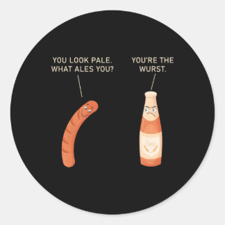 Sticker Rond Oktoberfest Festival de la bière Sausage Ger Wurst