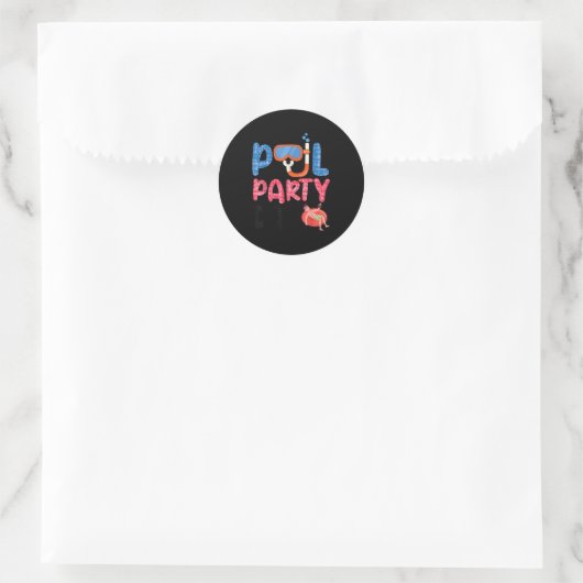 Sticker Rond Ol Party Dad Fun With Floatie And Trocal Vibes Fat (Sac)