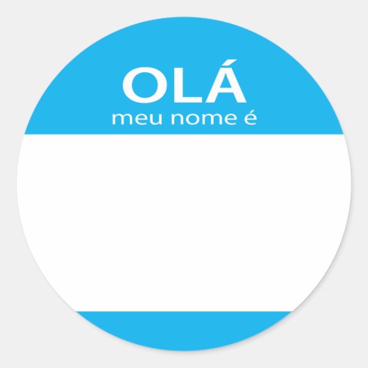 Sticker Rond Ola Meu Nome E Portugais hello name (Devant)