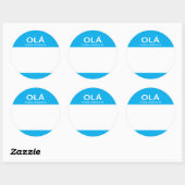 Sticker Rond Ola Meu Nome E Portugais hello name (Feuille)