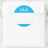 Sticker Rond Ola Meu Nome E Portugais hello name (Sac)