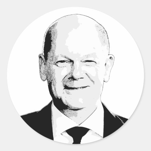 Sticker Rond Olaf Scholz (Devant)