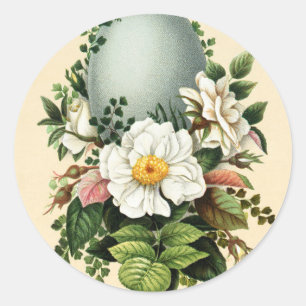 Sticker Rond Old Antique Vintage Bonne Pâques voeux