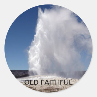 Sticker Rond Old Faithstone National Park Geyser