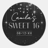 Sticker Rond Old Hollywood B & W Sweet 16 ID1108 (Devant)