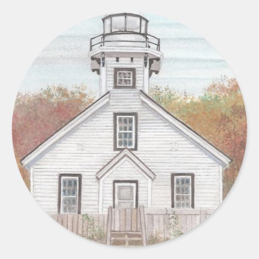Sticker Rond Old Mission Point Light House (Devant)