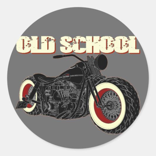 Sticker Rond - Old school Bobber-3 (Devant)