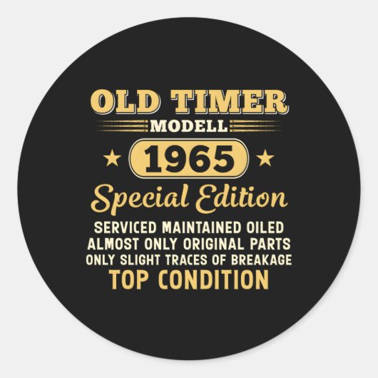 Sticker Rond Old Timer Modell 1965 Special Edition (Devant)