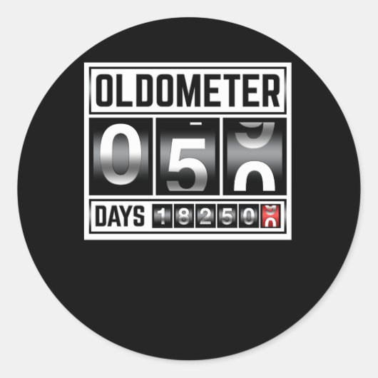 Sticker Rond OLDOMETER 50 Ans Fabriqué En 1971 50ème Anniversai (Devant)