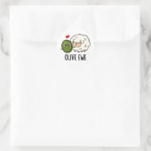 Sticker Rond Olive Ewe drôle Amour Pun (Sac)