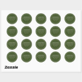 Sticker Rond Olive Green Circle moderne Adresse de retour (Feuille)