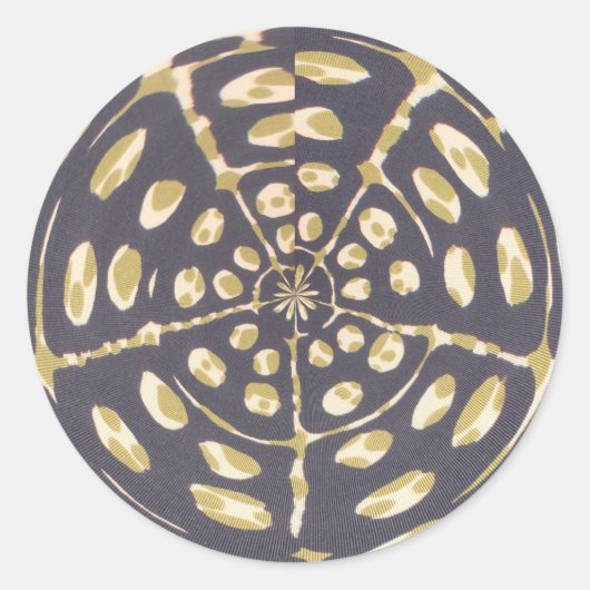 Sticker Rond Olive Green Polka Point Radial Motif Art Imprimer (Devant)