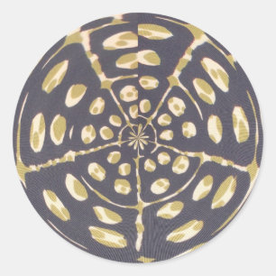 Sticker Rond Olive Green Polka Point Radial Motif Art Imprimer