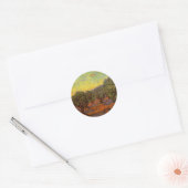 Sticker Rond Olive Grove, Ciel orange par Vincent van Gogh (Enveloppe)