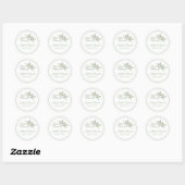 Sticker Rond Olive Toile de Jouy Cupid Classic Round Wedding St (Feuille)