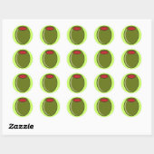 Sticker Rond Olive vert (Feuille)