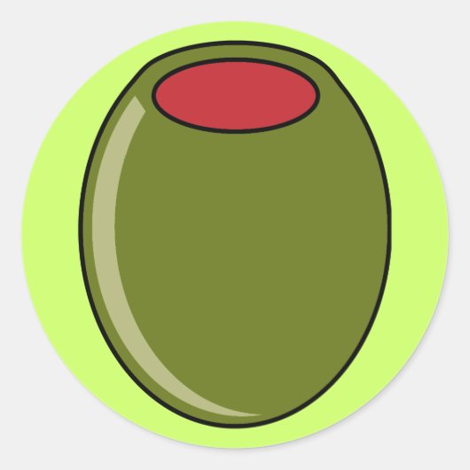 Sticker Rond Olive vert (Devant)