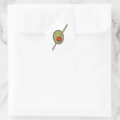 Sticker Rond olive verte sur un cure-dent (Sac)
