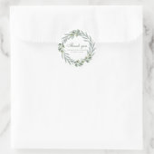 Sticker Rond Olive wreath merci. Mariage italien d'été (Sac)