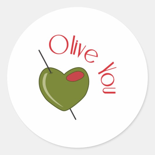 Sticker Rond Olive You (Devant)