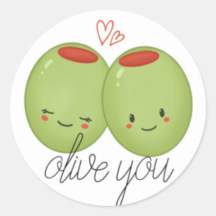 Sticker Rond Olive You