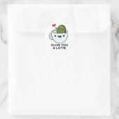 Sticker Rond Olive You A Latte Funny Food Pun (Sac)
