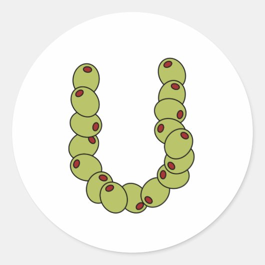 Sticker Rond Olive You "Je t'aime" (Devant)