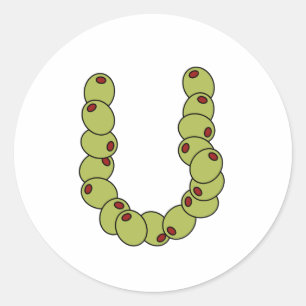 Sticker Rond Olive You "Je t'aime"