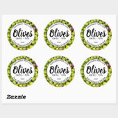 Sticker Rond Olives (Feuille)