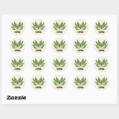 Sticker Rond Olives minimalistes et branches. (Feuille)
