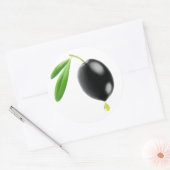 Sticker Rond Olives noires avec goutte d'huile (Enveloppe)